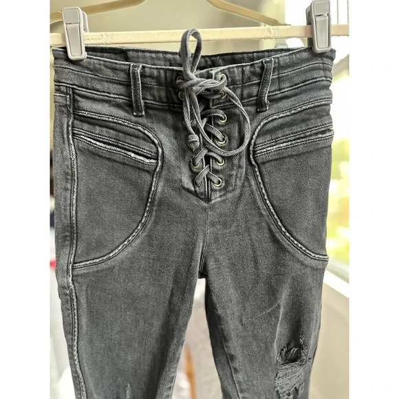 ICONS Objects of Devotion Valhalla Skinny Seam Jeans Stone Black Size 26 - Picture 9 of 9